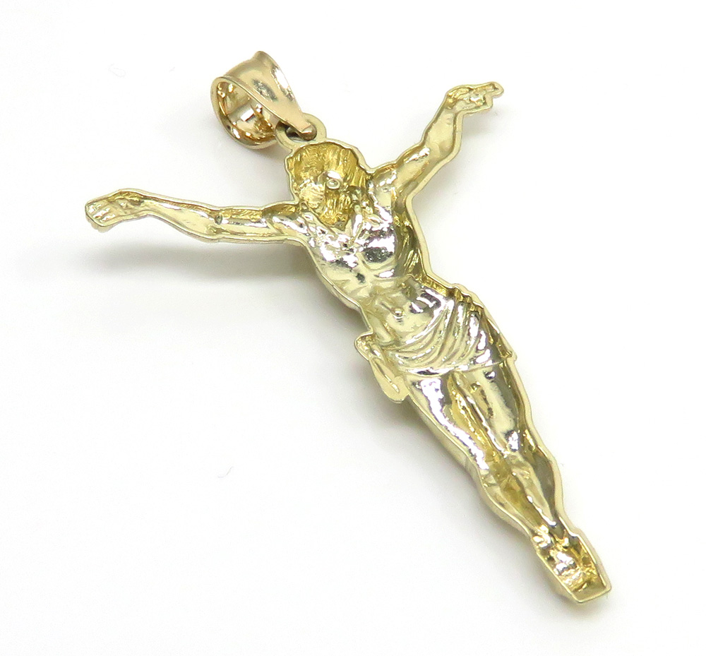 10k yellow gold medium hanging jesus charm - Image 4