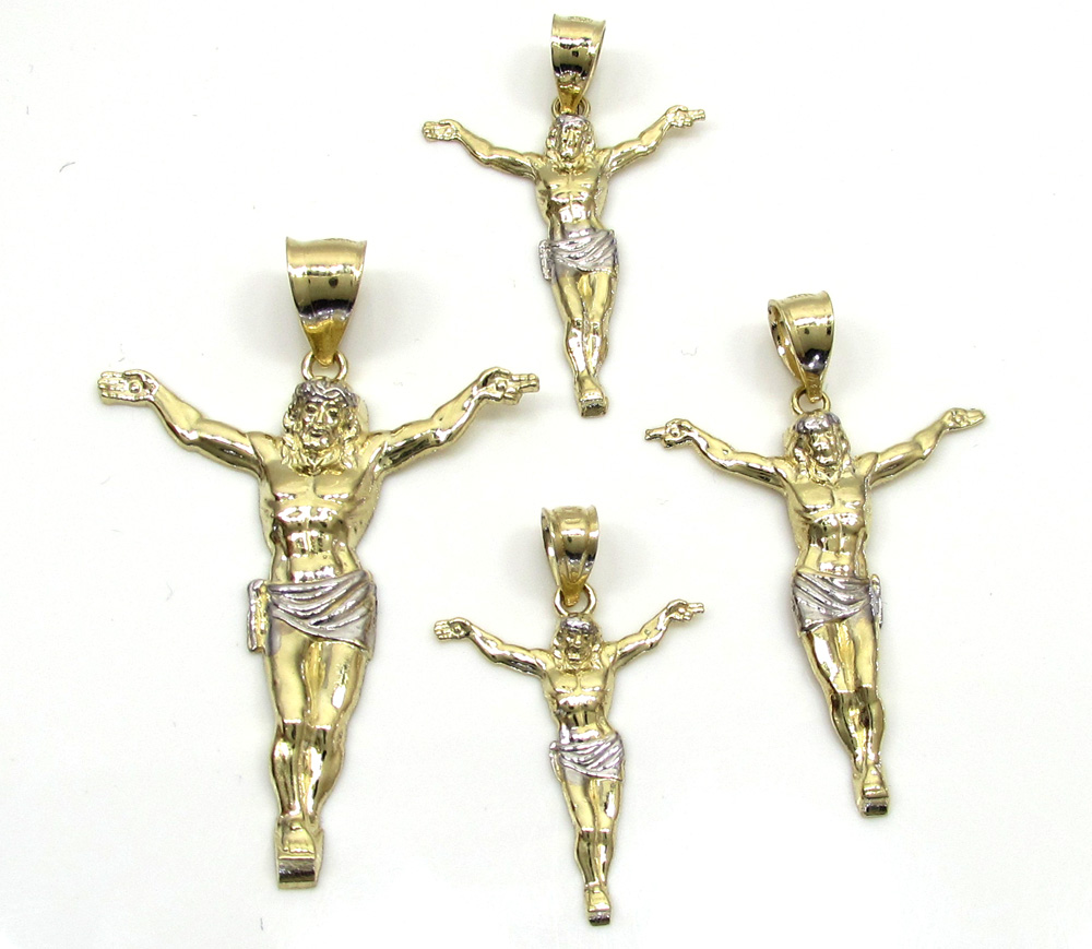 10k yellow gold medium hanging jesus charm - Image 7