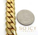 14k yellow gold solid thick miami bracelet 8.50 inches 13mm