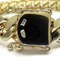 14k yellow gold solid thick miami bracelet 8.50 inches 13mm