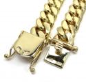 14k yellow gold solid thick miami bracelet 8.50 inches 13mm