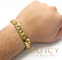 14k yellow gold solid thick miami bracelet 8.50 inches 13mm