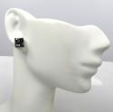 14k black gold 4x4 square black diamond earrings 0.65ct