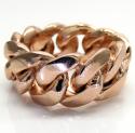18k rose gold 11mm solid miami cuban link ring