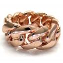 18k rose gold 12mm solid miami cuban link ring