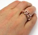 18k rose gold 12mm solid miami cuban link ring