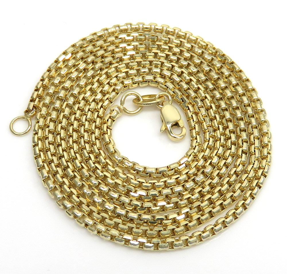 14k yellow gold box link chain 18-24 inch 1.8mm - Image 2