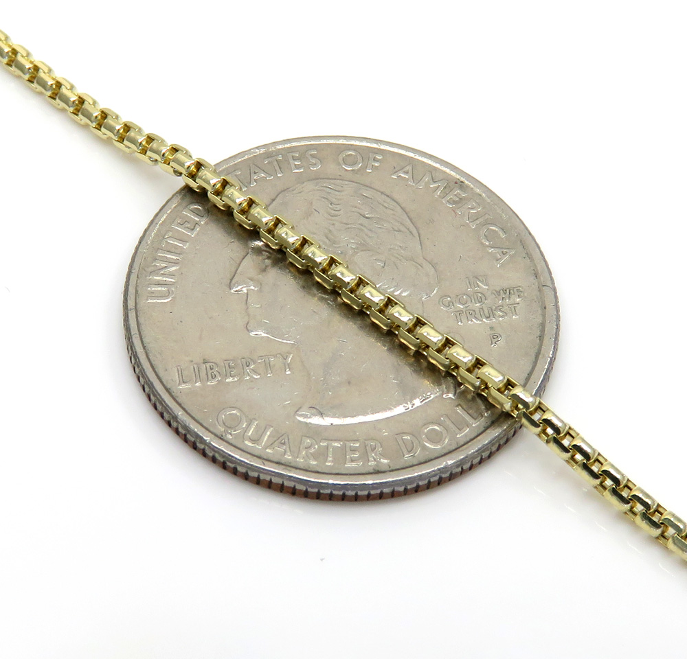 14k yellow gold box link chain 18-24 inch 1.8mm - Image 3