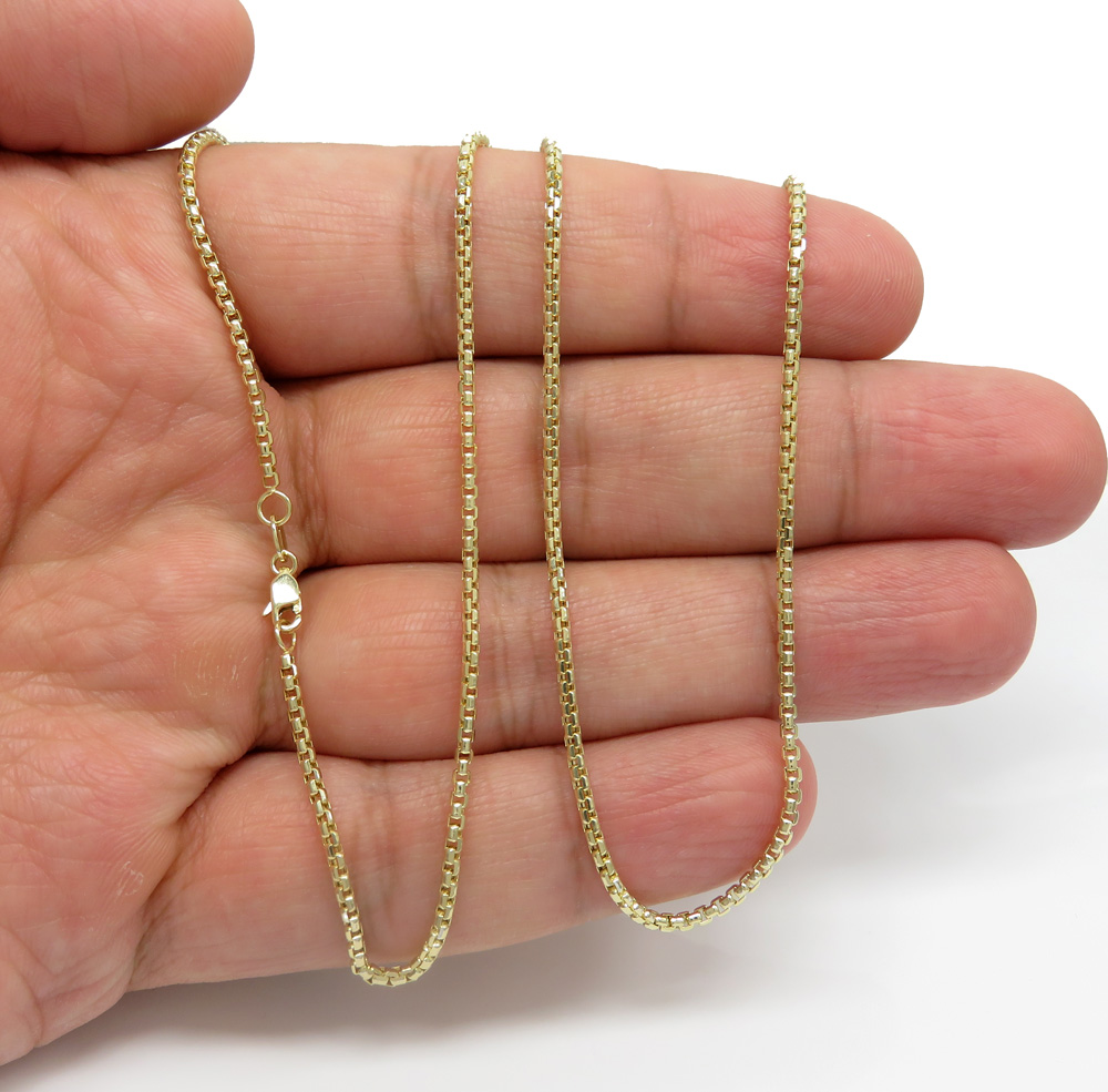 14k yellow gold box link chain 18-24 inch 1.8mm