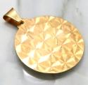 14k two tone gold medium santa barbara ruby cz pendant 0.05ct