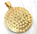 10k two tone gold large santa barbara ruby cz pendant 0.10ct