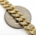 14k solid yellow gold diamond miami bracelet 8.50 inch 8mm 3.00ct