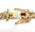 14k solid yellow gold diamond miami bracelet 8.50 inch 8mm 3.00ct
