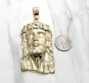 10k solid yellow gold xxl classic jesus face pendant 