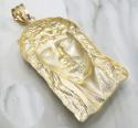 10k solid yellow gold xxl classic jesus face pendant 