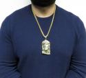 10k solid yellow gold xxl classic jesus face pendant 
