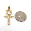 14k yellow gold vs diamond medium ankh cross 1.60ct