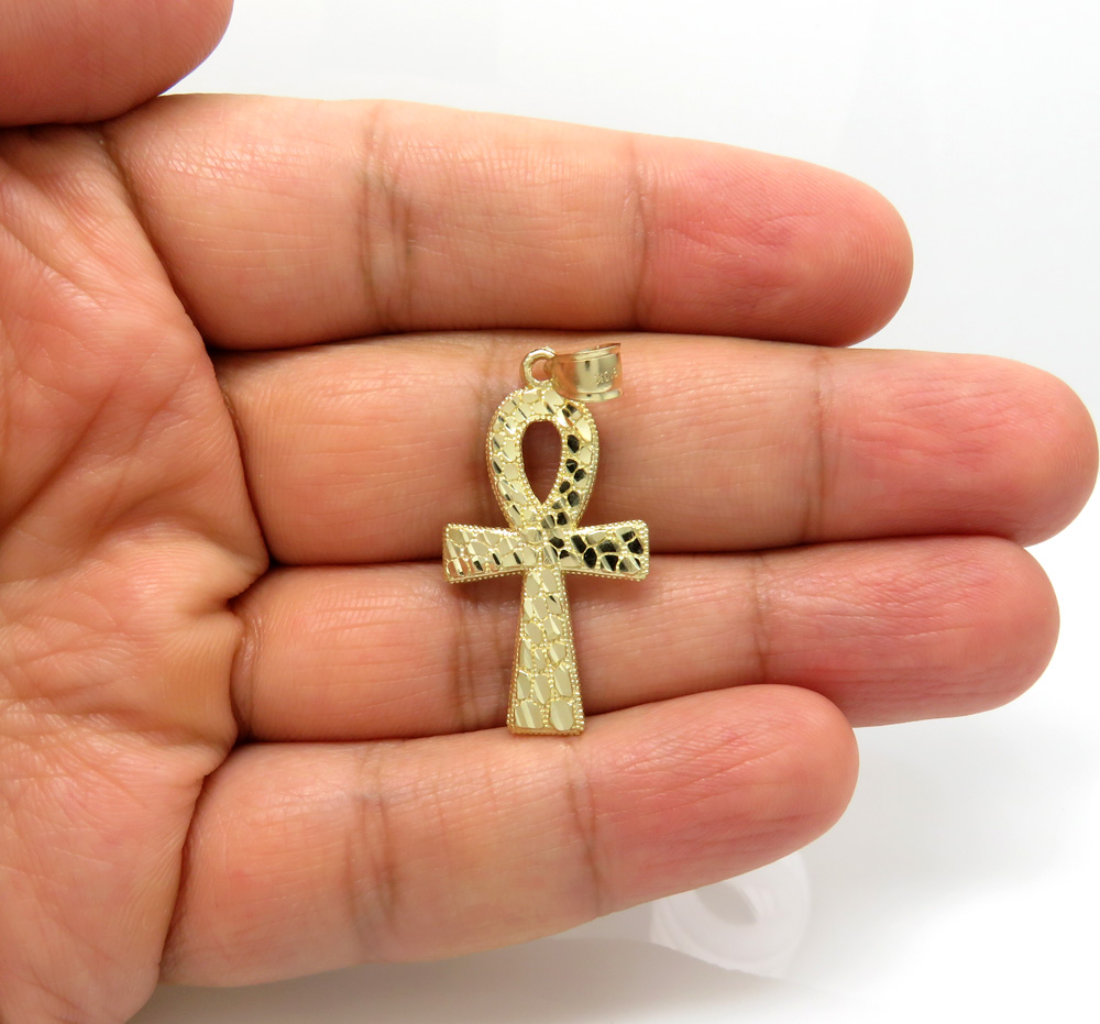 10k yellow gold medium nugget ankh cross - Image 5