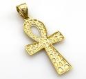 10k yellow gold medium nugget ankh cross 