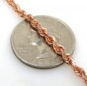 14k rose gold solid diamond cut rope chain 18-24 inches 3mm
