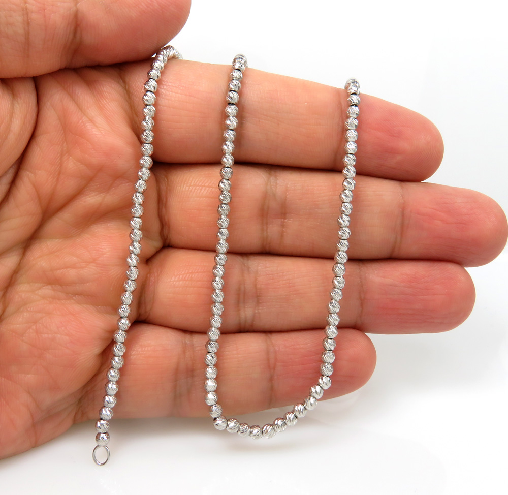 16 inch white gold diamond cut chain Clearance