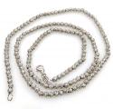 14k white gold diamond cut bead chain 16-24 inch 3mm