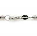 14k white gold diamond cut bead chain 16-24 inch 3mm