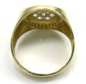 Mens 10k yellow gold cz cluster double circle ring 1.80ct