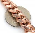 925 rose sterling silver solid miami link bracelet 8.50 inch 10mm
