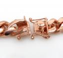 925 rose sterling silver solid miami link bracelet 8.50 inch 10mm