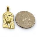 10k yellow gold small classic jesus face pendant 
