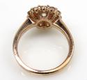 14k rose gold vs round diamond halo cluster engagement  ring 1.50ct 