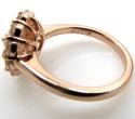 14k rose gold vs round diamond halo cluster engagement  ring 1.50ct 