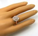 14k rose gold vs round diamond halo cluster engagement  ring 1.50ct 