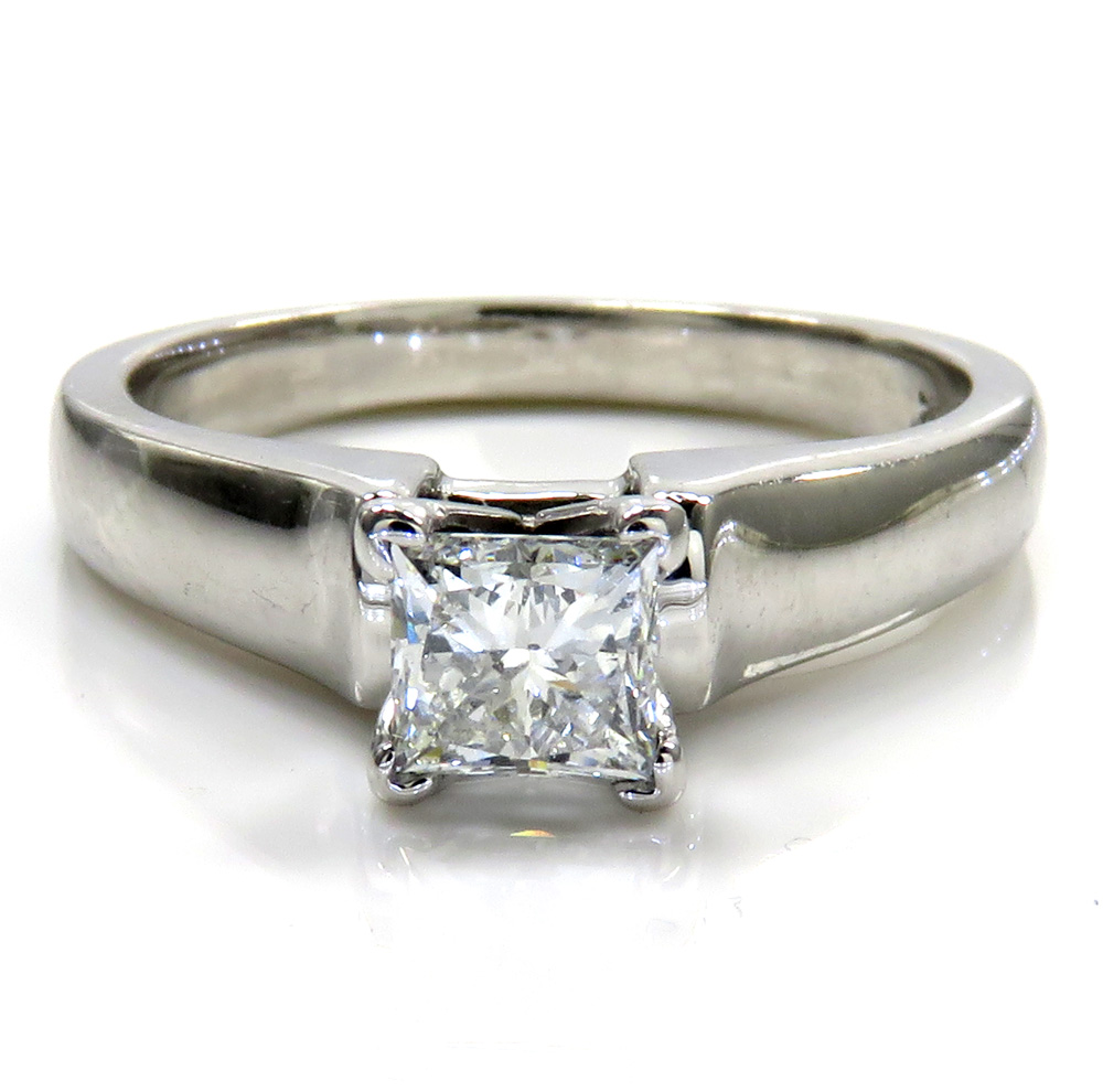 14k white gold princess diamond engagement ring 0.40ct 