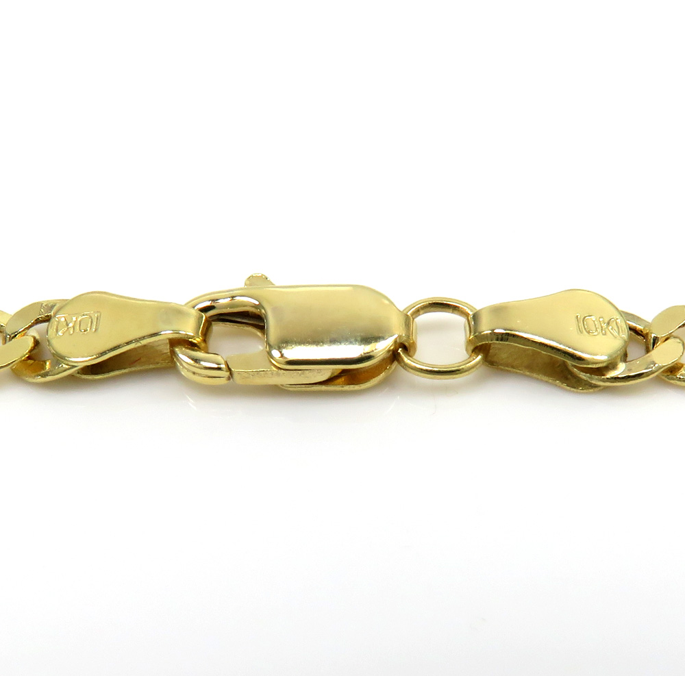 10k yellow gold hollow cuban bracelet 8 inch 3.7mm - Image 4