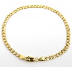 10k yellow gold hollow cuban bracelet 8 inch 3.7mm 
