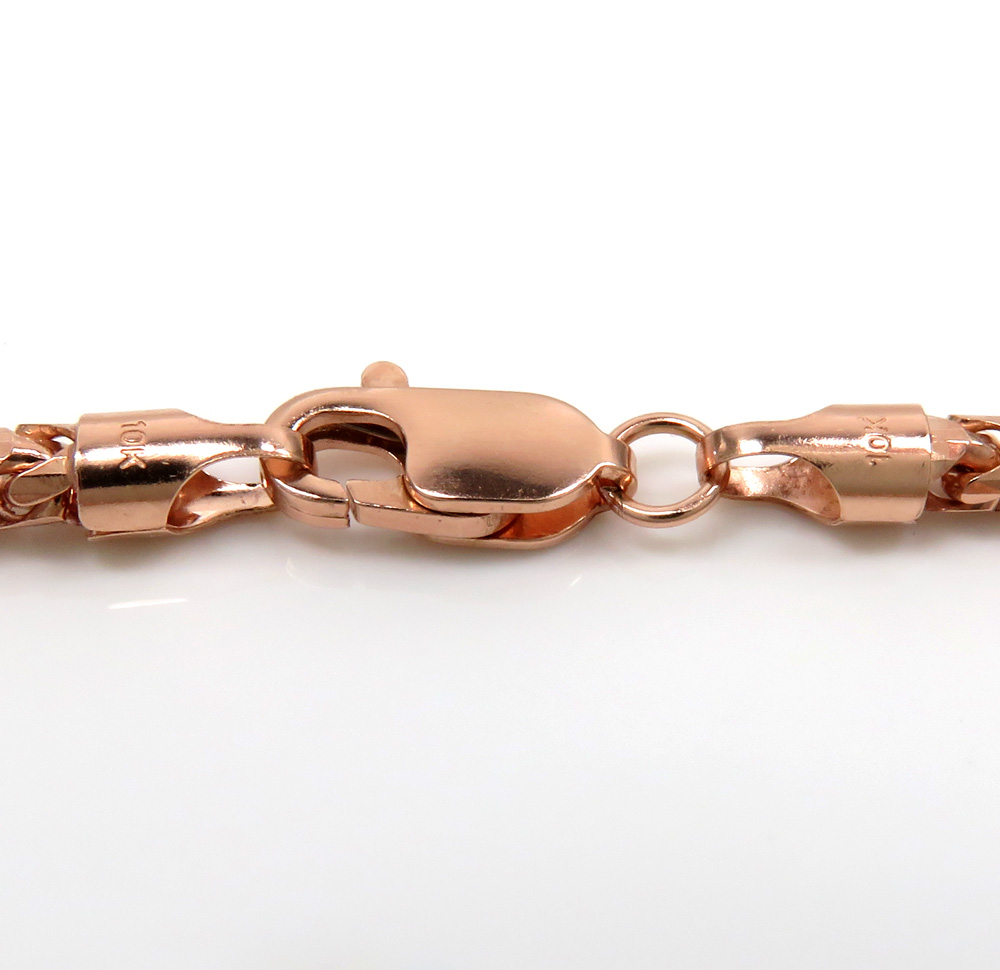 10k rose gold solid franco link chain 18-24 inch 3mm