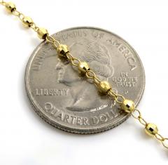 10k yellow gold diamond cut disco bead super skinny rosary chain 26 inch 2.50mm 