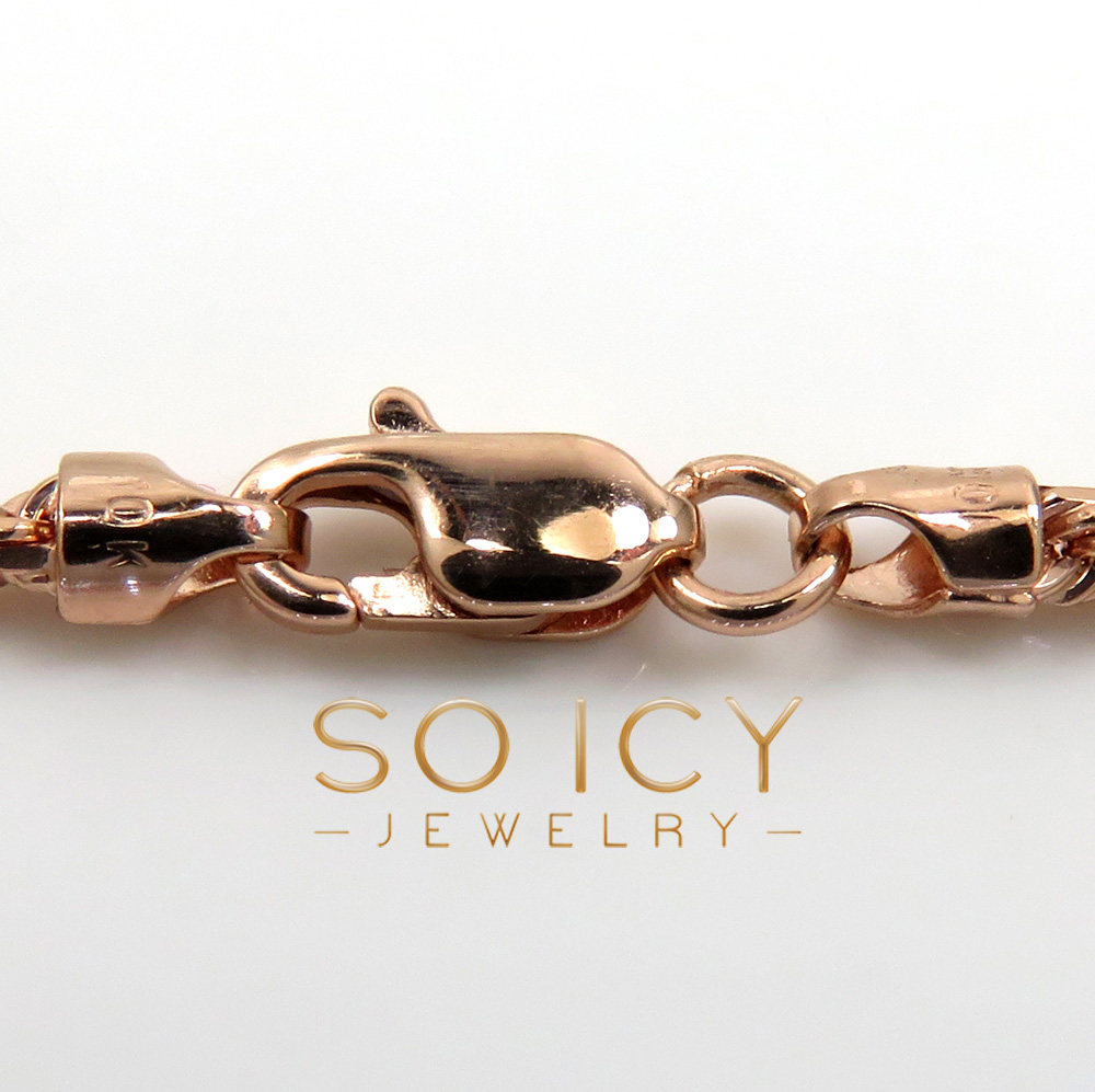 10k rose or white gold solid diamond cut rope chain 18-26 inch 2mm - Image 4