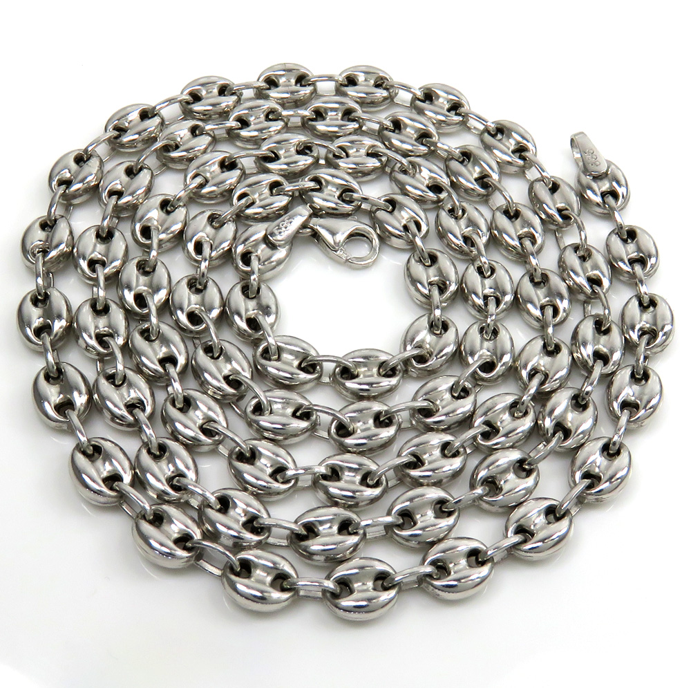 14k white gold gucci link chain 20-26 inches 5.10mm - Image 2