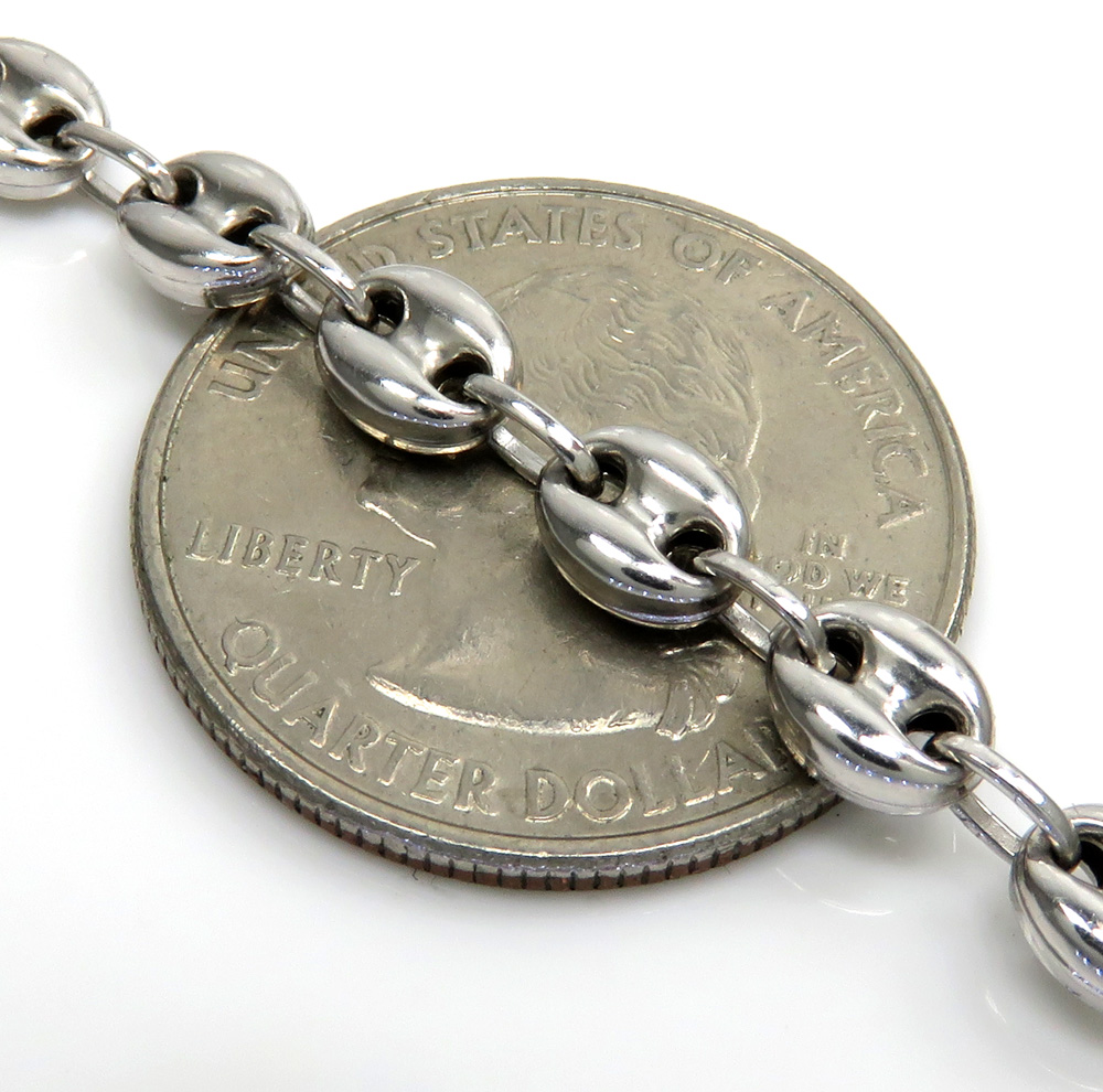 14k white gold gucci link chain 20-26 inches 5.10mm - Image 3