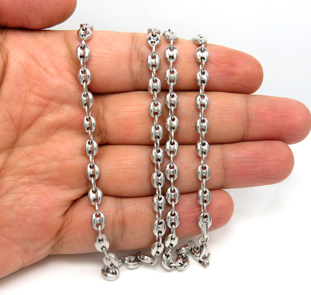 14k white gold gucci link chain 20-26 inches 5.10mm 