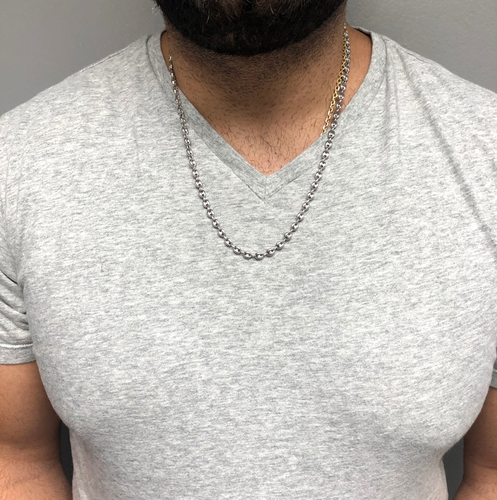 14k white gold gucci link chain 20-26 inches 5.10mm - Image 6