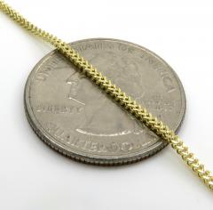 10k yellow gold hollow skinny franco link chain 16-20 inch 1.30mm