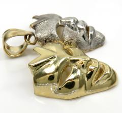 10k two tone gold medium laugh now cry later pendant 