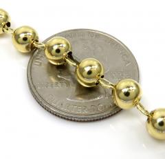 10k yellow gold smooth bead rosary chain 26 inch 6mm 