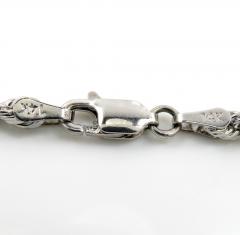 14k solid  white gold diamond cut rope bracelet 7.50 inch 3mm