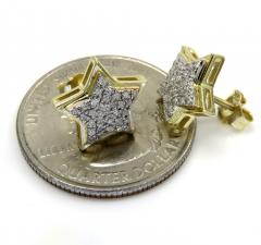 10k yellow gold diamond layered star earrings 0.15ct