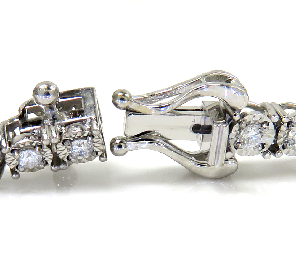 14k white gold 2.50 pointer diamond tennis bracelet 7 inch 1.50ct - Image 3